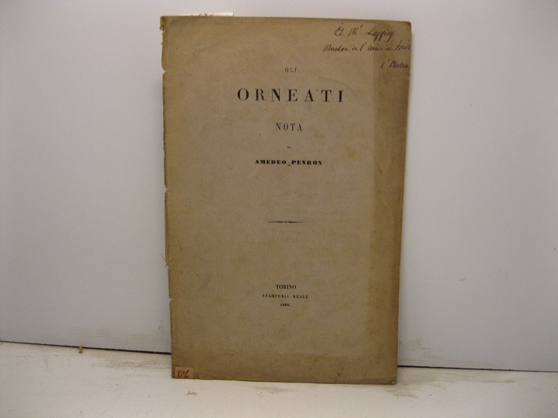 Gli Orneati. Nota di Amedeo Peyron